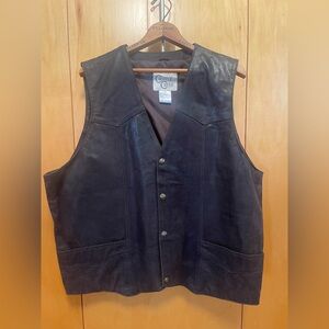 Cripple Creek Brown Leather Vest XXL
